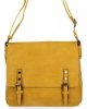 BEE BAG Duża Listonoszka Damska Adelia w Stylu Vintage Żółta